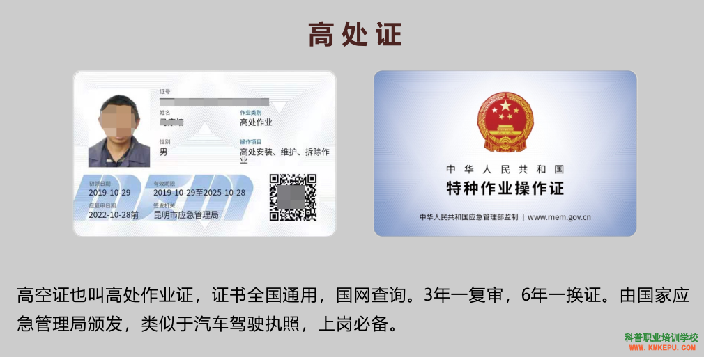 2021年曲靖市登高证考试及复审报名简章